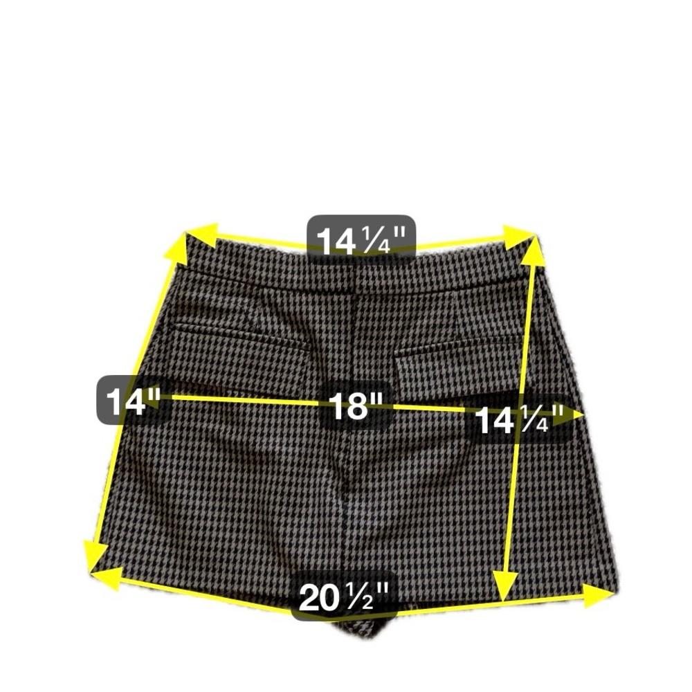 Zara Brown Houndstooth High Waist Tailored Skort Preppy Chic Academia Medium - Picture 7 of 11